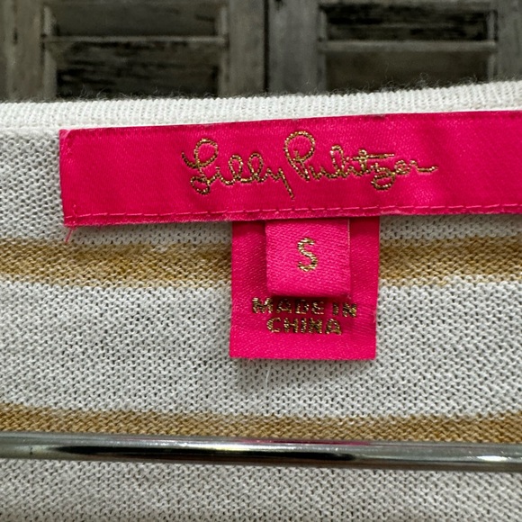 Lily Pulitzer white and gold size small sweater - Picture 2 of 4